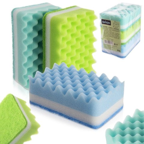 Grupa Orion Sp. z o.o. Gąbka Kuchenna ORION 3 szt. Wielokolorowa Chłonna Dwustronna