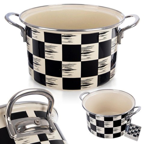 Grupa Orion Sp. z o.o. Garnek Emaliowany 3 L ORION SZACHOWNICA 20 cm Indukcja Zmywarka