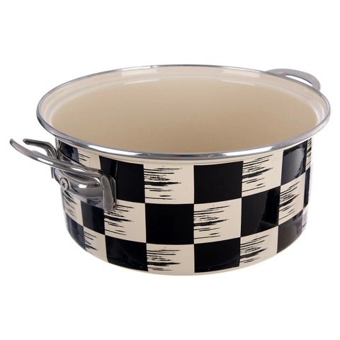 Grupa Orion Sp. z o.o. Garnek Emaliowany 3 L ORION SZACHOWNICA 22 cm Indukcja Zmywarka