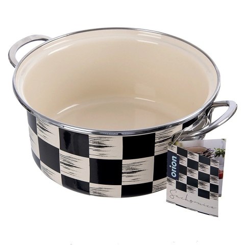 Grupa Orion Sp. z o.o. Garnek Emaliowany 3 L ORION SZACHOWNICA 22 cm Indukcja Zmywarka