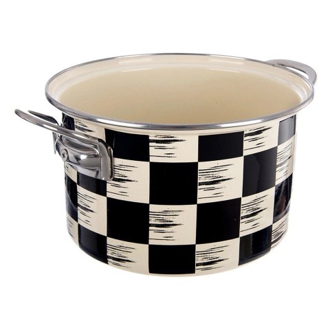 Grupa Orion Sp. z o.o. Garnek Emaliowany 4 L ORION SZACHOWNICA 22 cm Indukcja Zmywarka