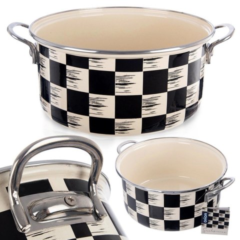 Grupa Orion Sp. z o.o. Garnek Emaliowany 5 L ORION SZACHOWNICA 26 cm Indukcja Zmywarka