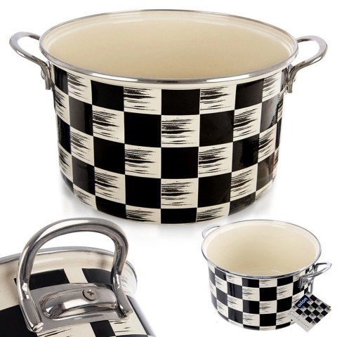 Grupa Orion Sp. z o.o. Garnek Emaliowany 6,5 L ORION SZACHOWNICA 26 cm Indukcja Zmywarka