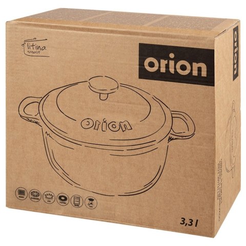 Grupa Orion Sp. z o.o. Garnek Żeliwny 3,3 L LITINA Emaliowany 22 cm Granatowy Indukcja