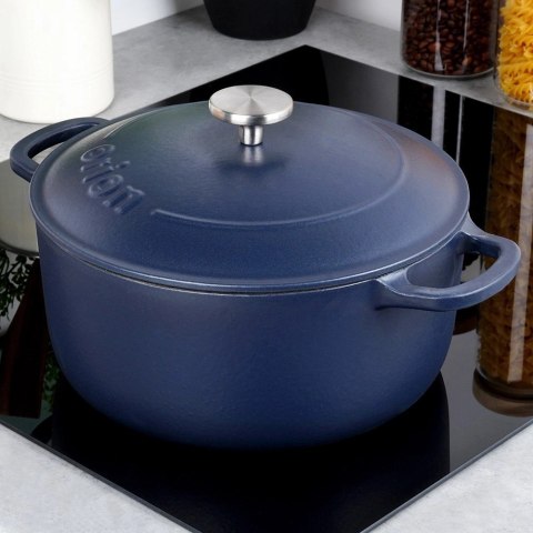Grupa Orion Sp. z o.o. Garnek Żeliwny 5,2 L LITINA Emaliowany 26 cm Granatowy Indukcja
