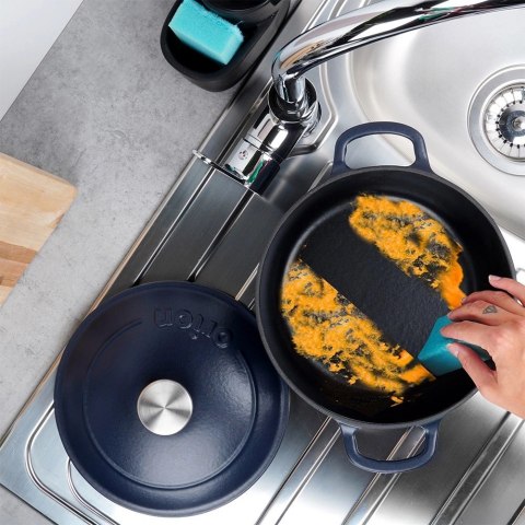 Grupa Orion Sp. z o.o. Garnek Żeliwny 5,2 L LITINA Emaliowany 26 cm Granatowy Indukcja