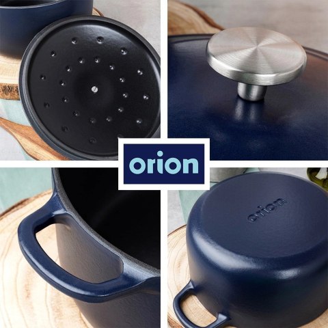 Grupa Orion Sp. z o.o. Garnek Żeliwny 5,2 L LITINA Emaliowany 26 cm Granatowy Indukcja