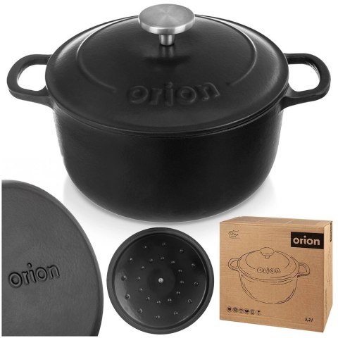 Grupa Orion Sp. z o.o. Garnek Żeliwny 5,2 L LITINA Emaliowany 26 cm Granatowy Indukcja