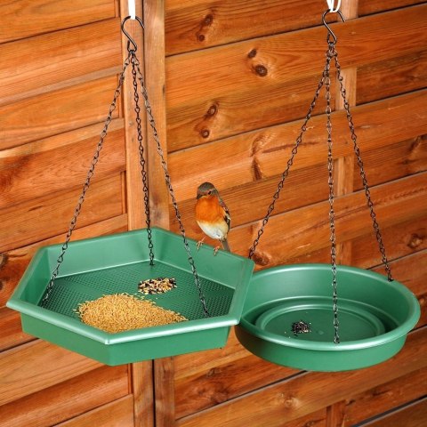 Grupa Orion Sp. z o.o. Karmnik dla Ptaków PROGARDEN 2w1 z Poidłem 2 szt. Zielony Wiszący