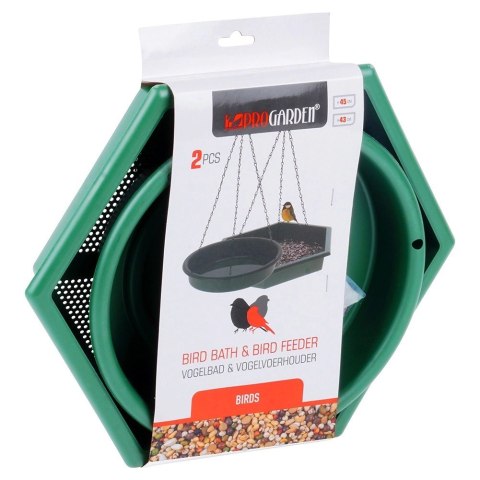 Grupa Orion Sp. z o.o. Karmnik dla Ptaków PROGARDEN 2w1 z Poidłem 2 szt. Zielony Wiszący