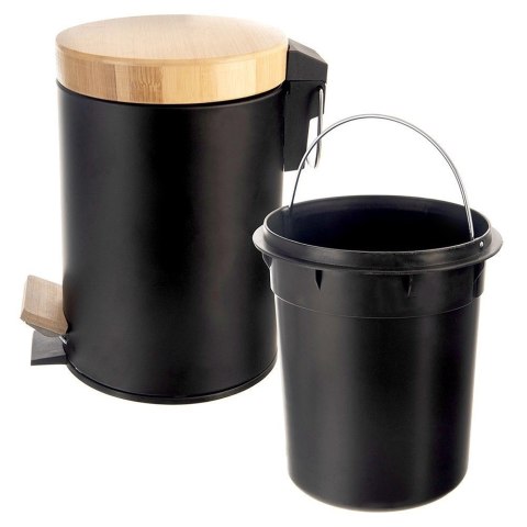 Grupa Orion Sp. z o.o. Kosz na Śmieci Metalowy z Pedałem Czarny 3 L ORION BLACK Pojemny