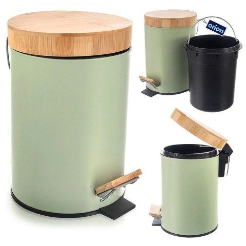 Grupa Orion Sp. z o.o. Kosz na Śmieci Metalowy z Pedałem Zielony 3 L ORION GREENISH Pojemny