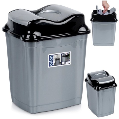 Grupa Orion Sp. z o.o. Kosz na Śmieci Plastikowy Szary 16 L ORION Wytrzymały i Pojemny