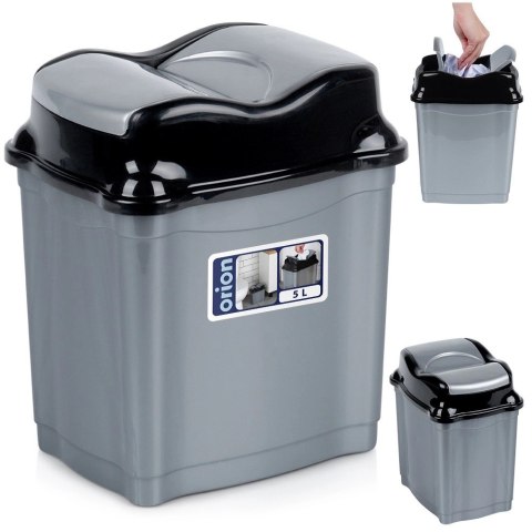 Grupa Orion Sp. z o.o. Kosz na Śmieci Plastikowy Szary 5 L ORION Wytrzymały i Pojemny