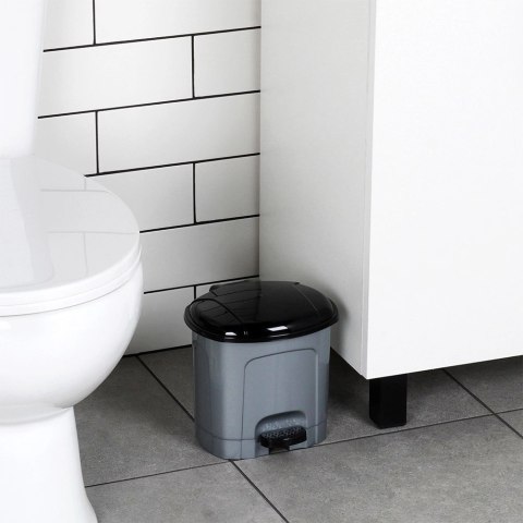 Grupa Orion Sp. z o.o. Kosz na Śmieci z Pedałem Plastikowy Szary 3 L ORION Wytrzymały i Pojemny