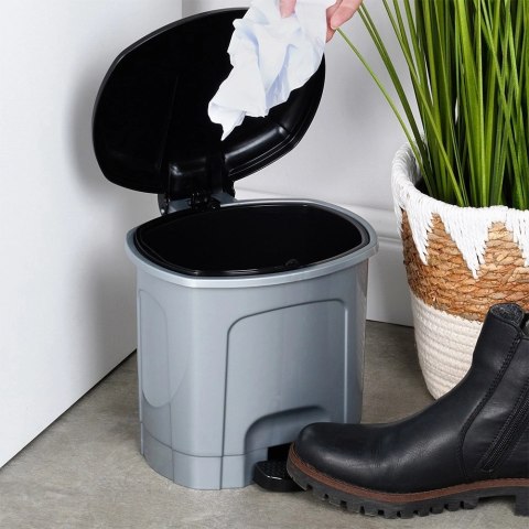 Grupa Orion Sp. z o.o. Kosz na Śmieci z Pedałem Plastikowy Szary 3 L ORION Wytrzymały i Pojemny