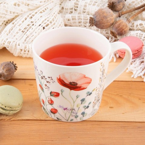 Grupa Orion Sp. z o.o. Kubek porcelanowy kwiaty MAKI 430 ml