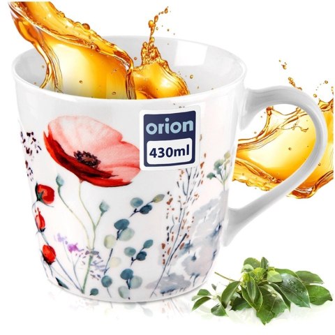 Grupa Orion Sp. z o.o. Kubek porcelanowy kwiaty MAKI 430 ml