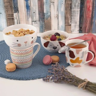 Grupa Orion Sp. z o.o. Kubek z Miseczką Porcelanowy 2 el. ORION Kot Zestaw Śniadaniowy