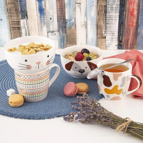 Grupa Orion Sp. z o.o. Kubek z Miseczką Porcelanowy 2 el. ORION Pies Zestaw Śniadaniowy