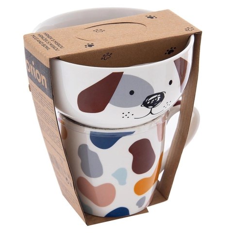Grupa Orion Sp. z o.o. Kubek z Miseczką Porcelanowy 2 el. ORION Pies Zestaw Śniadaniowy
