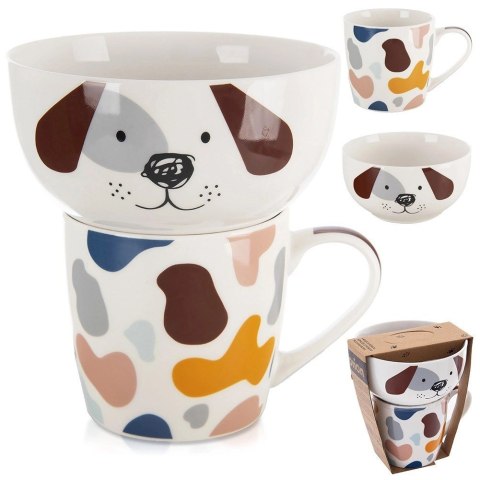 Grupa Orion Sp. z o.o. Kubek z Miseczką Porcelanowy 2 el. ORION Pies Zestaw Śniadaniowy