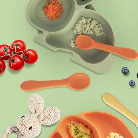 Grupa Orion Sp. z o.o. Łyżeczka Dziecięca Silikonowa Pomarańczowa 14 x 3,5 cm do Zmywarki ORION