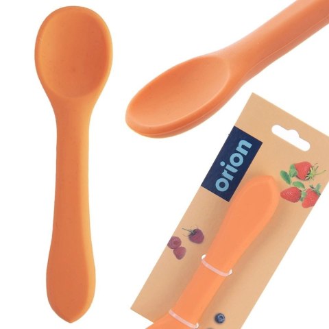 Grupa Orion Sp. z o.o. Łyżeczka Dziecięca Silikonowa Pomarańczowa 14 x 3,5 cm do Zmywarki ORION