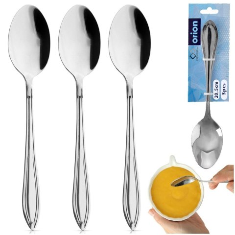 Grupa Orion Sp. z o.o. Zestaw Łyżki Stołowe Stal Nierdzewna CONIC 3 Sztuki 20,5 cm ORION