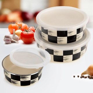 Grupa Orion Sp. z o.o. Miska Emaliowana SZACHOWNICA 1 L z Pokrywką Żaroodporna Zmywarka ORION