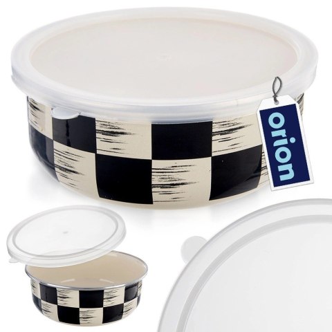 Grupa Orion Sp. z o.o. Miska Emaliowana SZACHOWNICA 1 L z Pokrywką Żaroodporna Zmywarka ORION