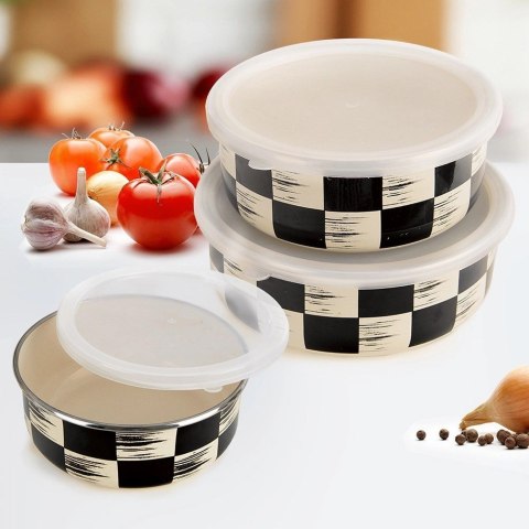 Grupa Orion Sp. z o.o. Miska Emaliowana SZACHOWNICA 1,5 L z Pokrywką Żaroodporna Zmywarka ORION