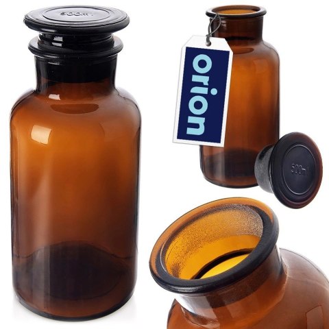 Grupa Orion Sp. z o.o. Butelka Szklana Retro 500 ml ORION Brązowa z Korkiem 18 x 8 cm
