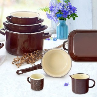 Grupa Orion Sp. z o.o. Rondel Emaliowany BROWN Retro 14 cm 620 ml Indukcja Zmywarka ORION