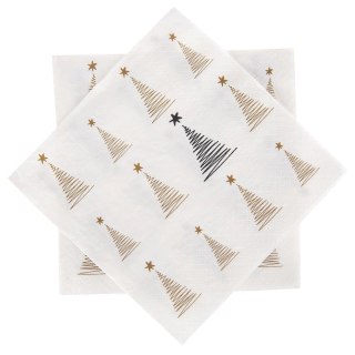 Grupa Orion Sp. z o.o. Serwetki Papierowe 20 szt. Choinka Złota 3-warstwowe 33 x 33 cm ORION