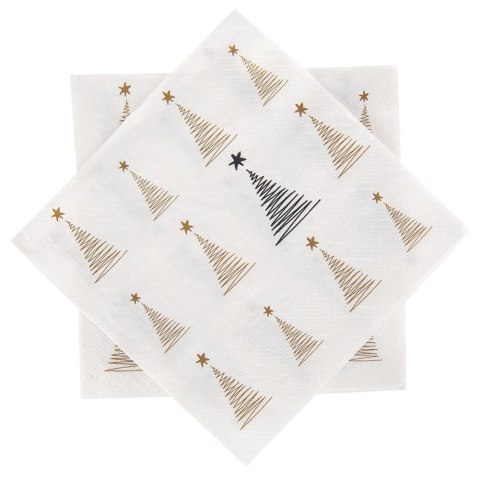 Grupa Orion Sp. z o.o. Serwetki Papierowe 20 szt. Choinka Złota 3-warstwowe 33 x 33 cm ORION