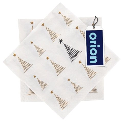 Grupa Orion Sp. z o.o. Serwetki Papierowe 20 szt. Choinka Złota 3-warstwowe 33 x 33 cm ORION