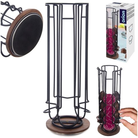 Grupa Orion Sp. z o.o. Stojak Obrotowy na Kapsułki Dolce Gusto Czarny RADKA 33,5 cm ORION