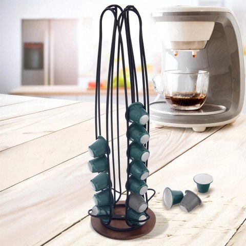 Grupa Orion Sp. z o.o. Stojak Obrotowy na Kapsułki Nespresso Czarny RADKA 40 cm ORION