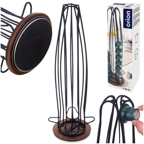 Grupa Orion Sp. z o.o. Stojak Obrotowy na Kapsułki Nespresso Czarny RADKA 40 cm ORION