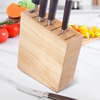 Grupa Orion Sp. z o.o. Stojak na Noże Drewno Kauczukowe 6 Miejsc Ostrzałka 23 cm ORION