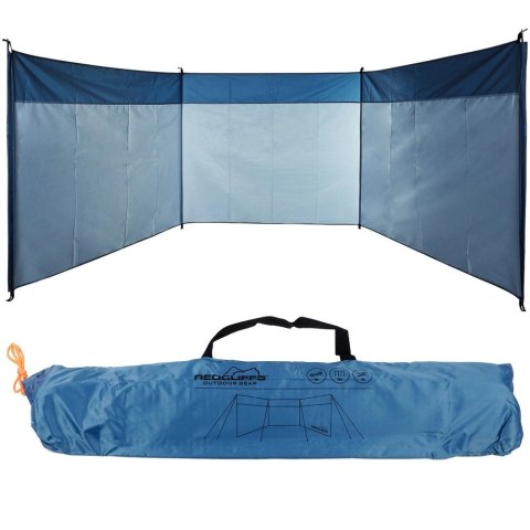 AM/63 Parawan Plażowy 500 x 140 cm REDCLIFFS Niebieski z Włókna Szklanego