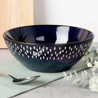 Siaki Collection Miska sałatkowa ceramiczna granatowa 20 cm, 1,1 l
