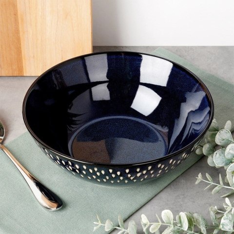 Siaki Collection Miska sałatkowa ceramiczna granatowa 20 cm, 1,1 l
