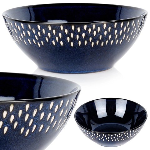 Siaki Collection Miska sałatkowa ceramiczna granatowa 20 cm, 1,1 l