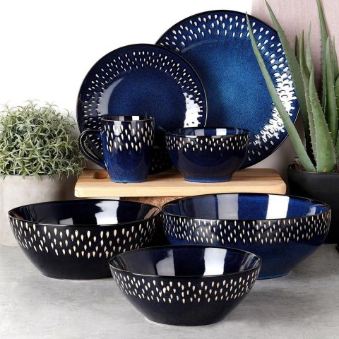 Siaki Collection Miska sałatkowa ceramiczna granatowa 23 cm, 2 l