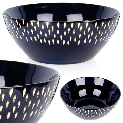 Siaki Collection Miska sałatkowa ceramiczna granatowa 23 cm, 2 l
