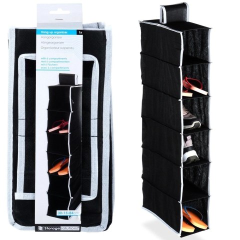 AM/63 Organizer Wiszący do Szafy 6 Półek 30 x 15 x 84 cm STORAGE SOLUTIONS Czarny