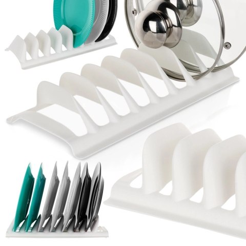 AM/63 Stojak na Pokrywki Talerze Biały Organizer 8 szt. do Szuflady STORAGE