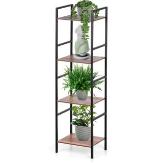 AM/63 Regał Metalowy Czarny MDF 4 Półki 295 x 235 x 1065 cm TRENDS4YOU